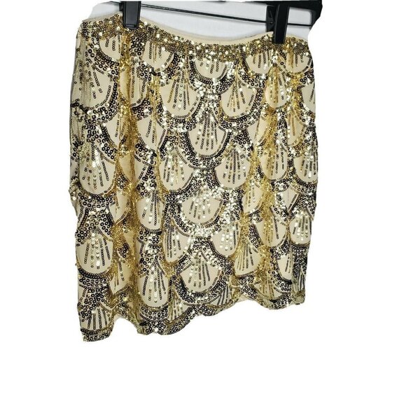 Tobi Womens Medium Gatsby Skirt Sequin Mini - Picture 5 of 6